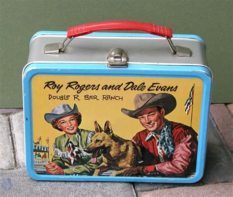 vintage metal roy rogers lunch box with thermos|roy rogers lunch box vintage.